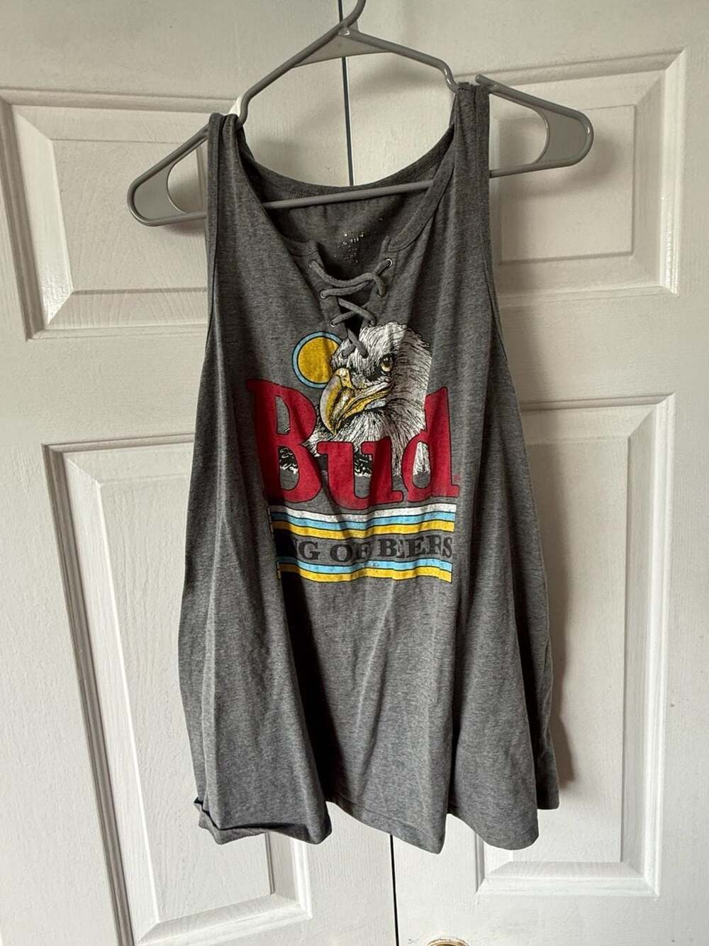 Torrid Budweiser King of Beers Eagle Lace-Up Graphic Tank Top  Size 2